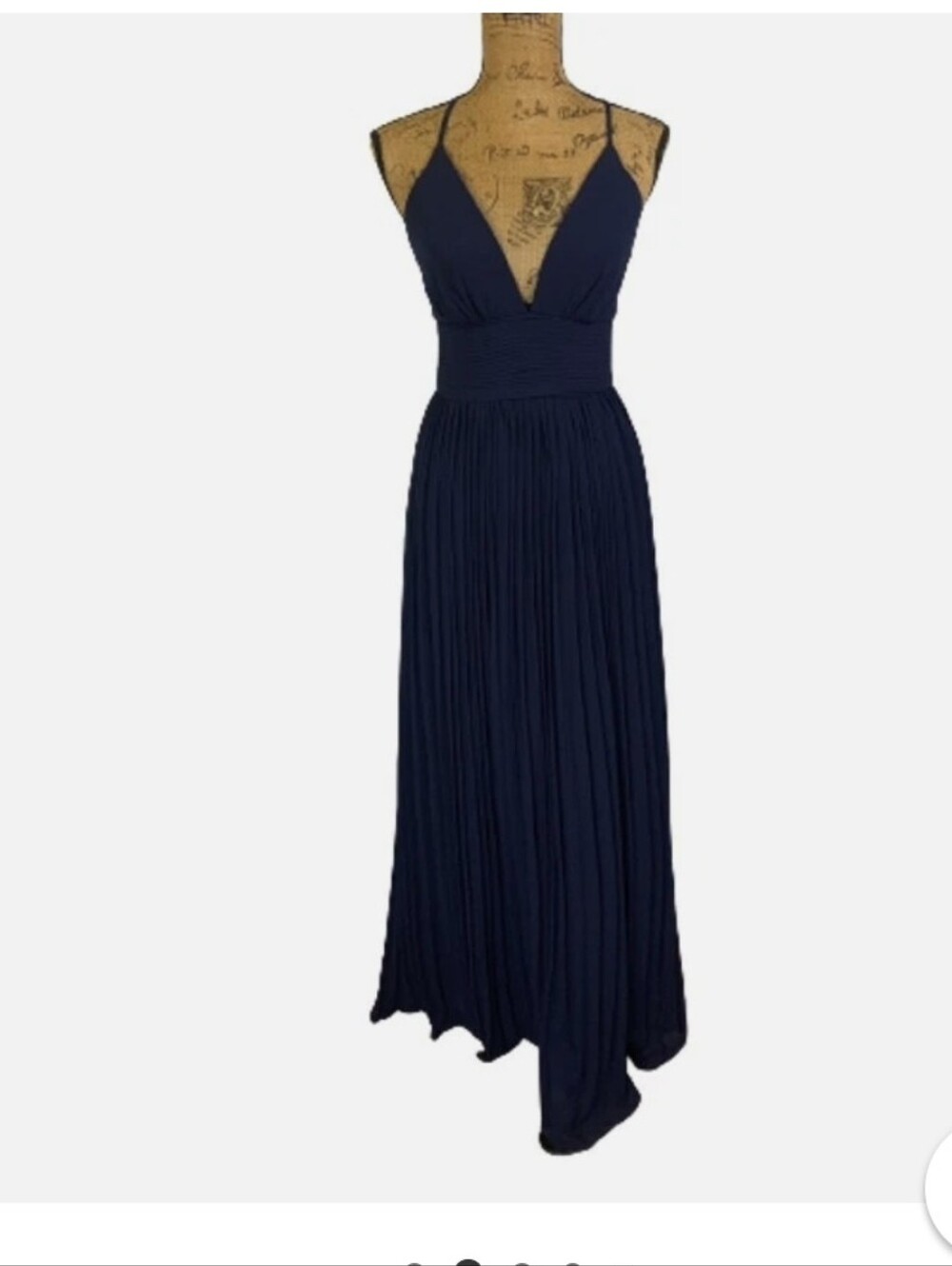 Lulu's Navy Plunge V-Neck Maxi XS Dress
